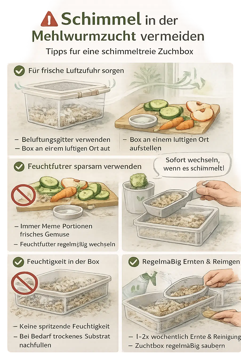 🟧 Schimmel in der Mehlwurmzucht vermeiden